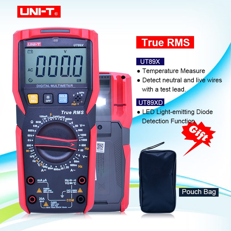 UNI-T UT89X/UT89XD true RMS Digital multimeter 20A high current digital multimeter NCV/capacitor/triode/temperature/LED test