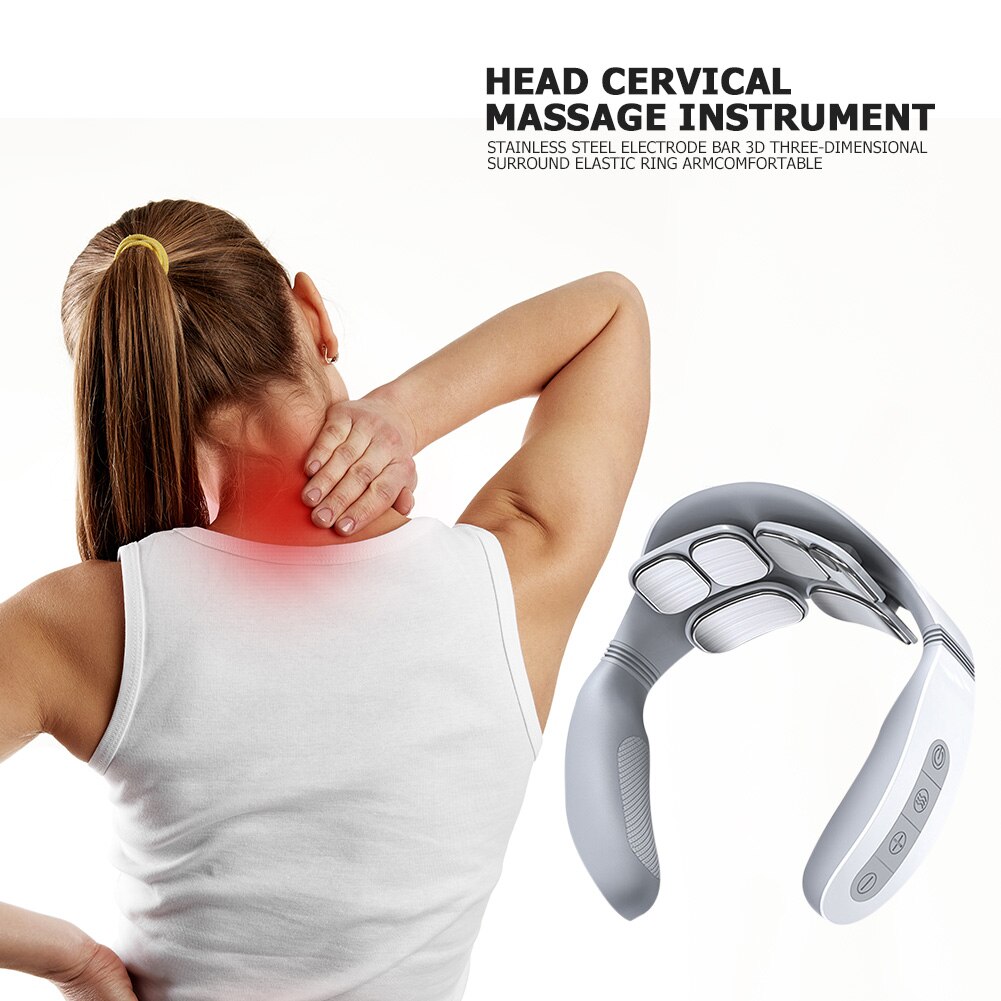 Masseur Cervical intelligent chauffant à impulsions 6D, télécommande à Six têtes, masseur électrique de la colonne cervicale des épaules