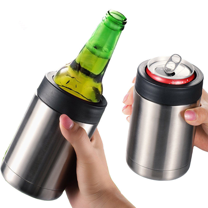 12 OZ Rvs Bier Fles Koud Keeper Kan/Fles Houder Dubbele Wand Vacuüm Geïsoleerde Bierfles Koeler Bar accessoires