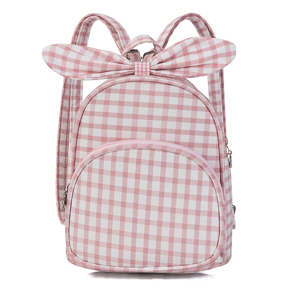 Geruite kindertassen mochila escolar infantis schooltassen kind mooie konijnenoren tas rugzak voor kinderen rugzak mini: Beige
