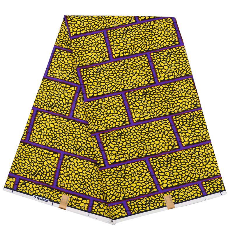 Geometrisk plaid printet ren polyester afrikansk ankara voks stof 6 yards afrikansk voks print stof til gør-det-selv patchwork