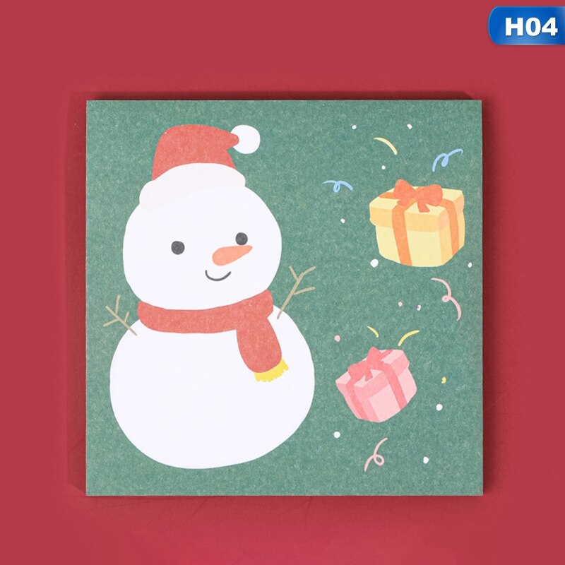 Leuke Cartoon Kerst Student Briefpapier Sticky Berichten Sneeuwpop Kerstboom Gedrukt Notities Stickers Party Accessoires: 4