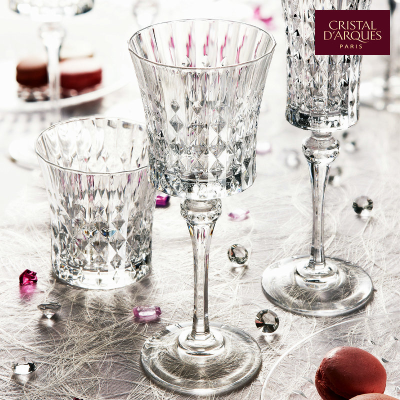 Imported French bows CDA crystal wine glass carved champagne goblet Wine cup with a small time