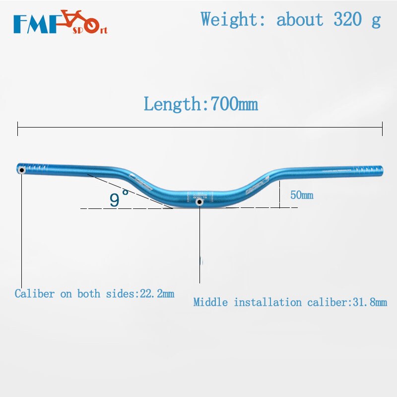 FMFXTR – guidon de vtt plat/surélevé en alliage d'aluminium haute résistance, partie droite de vélo, 31.8x620/700mm