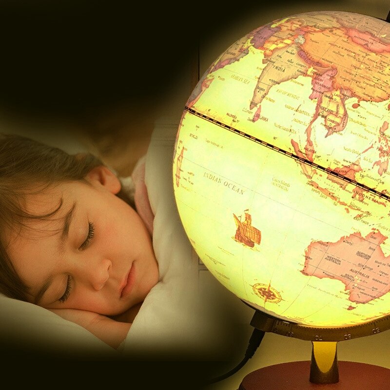 Exerz 30 cm Educatieve Wereldbol - Engels Kaart, 360° Draaibaar in Alle Richtingen - Perfect voor Leren en Decoratie