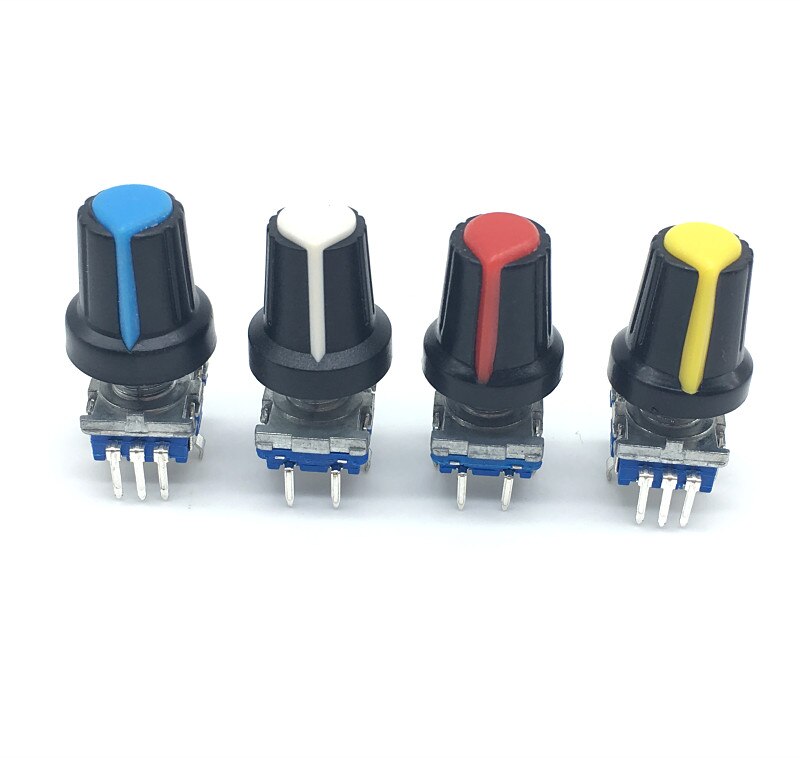 5sets Rotary encoder code schalter EC11 audio digital mit push button schalter 5Pin griff länge 15mm mit knopf