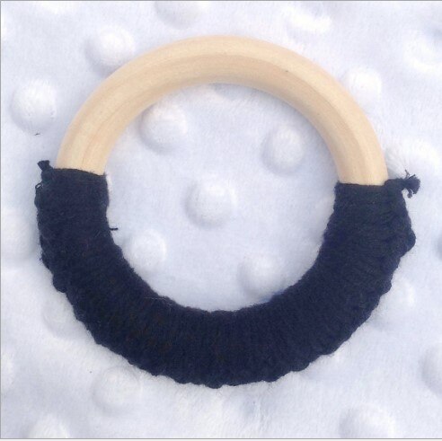 bambino Massaggiagengive Anello di Dentizione Anello di Legno Anello di Dentizione Formazione Spazzolini Da Denti di Legno Naturale Perle di Giocattoli per il bambino Liscia Teethers giocattolo: nero Teethers