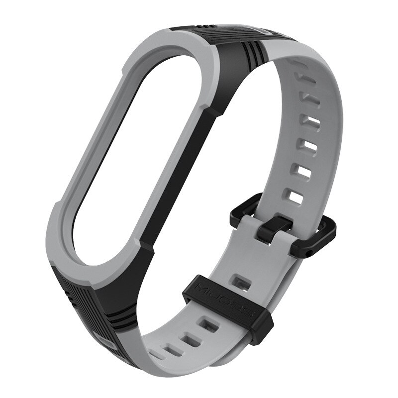 Xiaomi Mi Band 5 4 3 Strap Replacement Wristband Bracelet Silicone Dual Color Watch Band Xiaomi Mi Band Wristband: black grey
