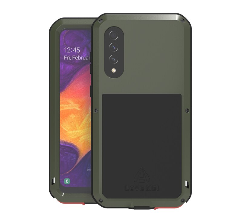 Para Samsung Galaxy A70 funda amor MEI choque a prueba de suciedad resistente al agua armadura de Metal funda de teléfono para Samsung Galaxy A70: Verde militar / Original Packaging