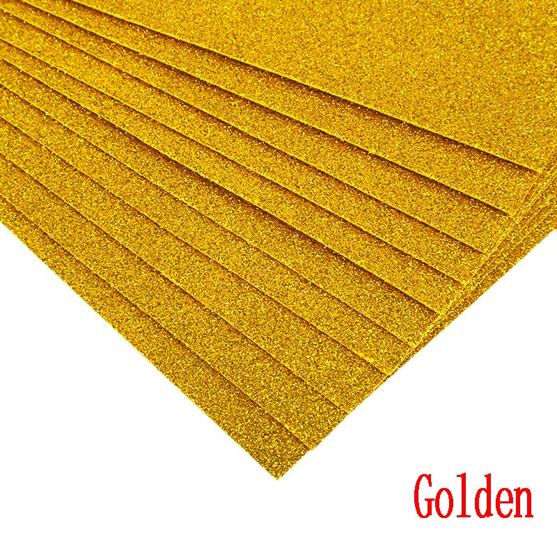 5sheets Glitter Foam Paper Sparkles Paper for Children's Craft Activities DIY Cutters Flash Handcraft Foam Paper Without Glue: Golden