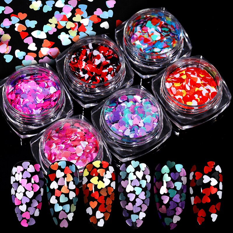 Holographiques ongles paillettes mélange étoile coeur rond flocons miroir irrégulière Paillette ultra-mince paillettes 3D Nail Art décoration