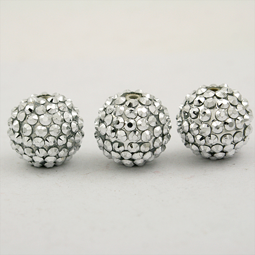 NiceBeads 12mm okrągły kształt 15 kolorów U-Pick Chunky żywicy koraliki z kryształu górskiego, żywicy, Chunky koraliki do tworzenia biżuterii: Silver