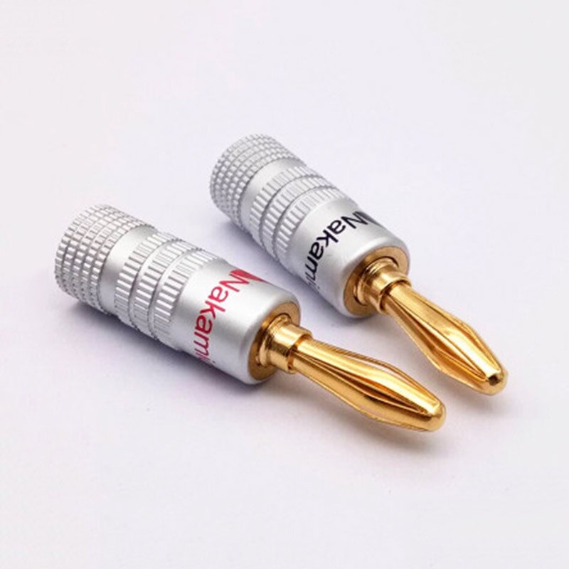 Goud-Plaat Koper Banaanstekker Geen Lassen 4Mm Banaan Hoofd Geluid Hoorn Draad Plug Gd Amp Voor Speaker banana Plug Connector