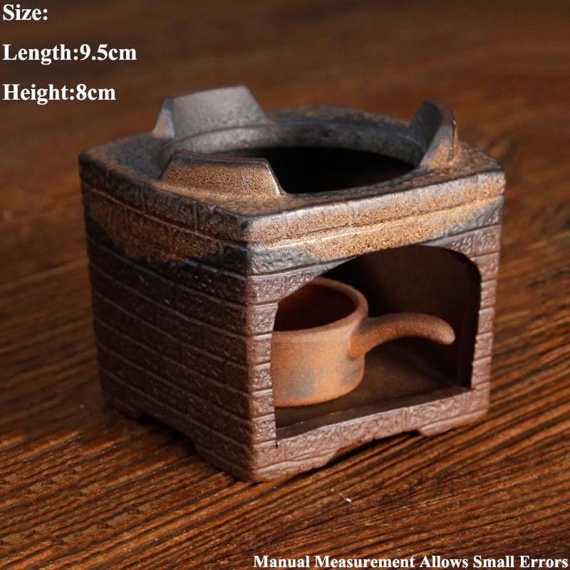 Japońnarty czarny Zen gruba ceramika czajniczek cieplej podstawa klasyczny ceramiczny świecznik kawy podgrzewacz robić mleka akcesoria robić ceremonii parzenia herbaty: A