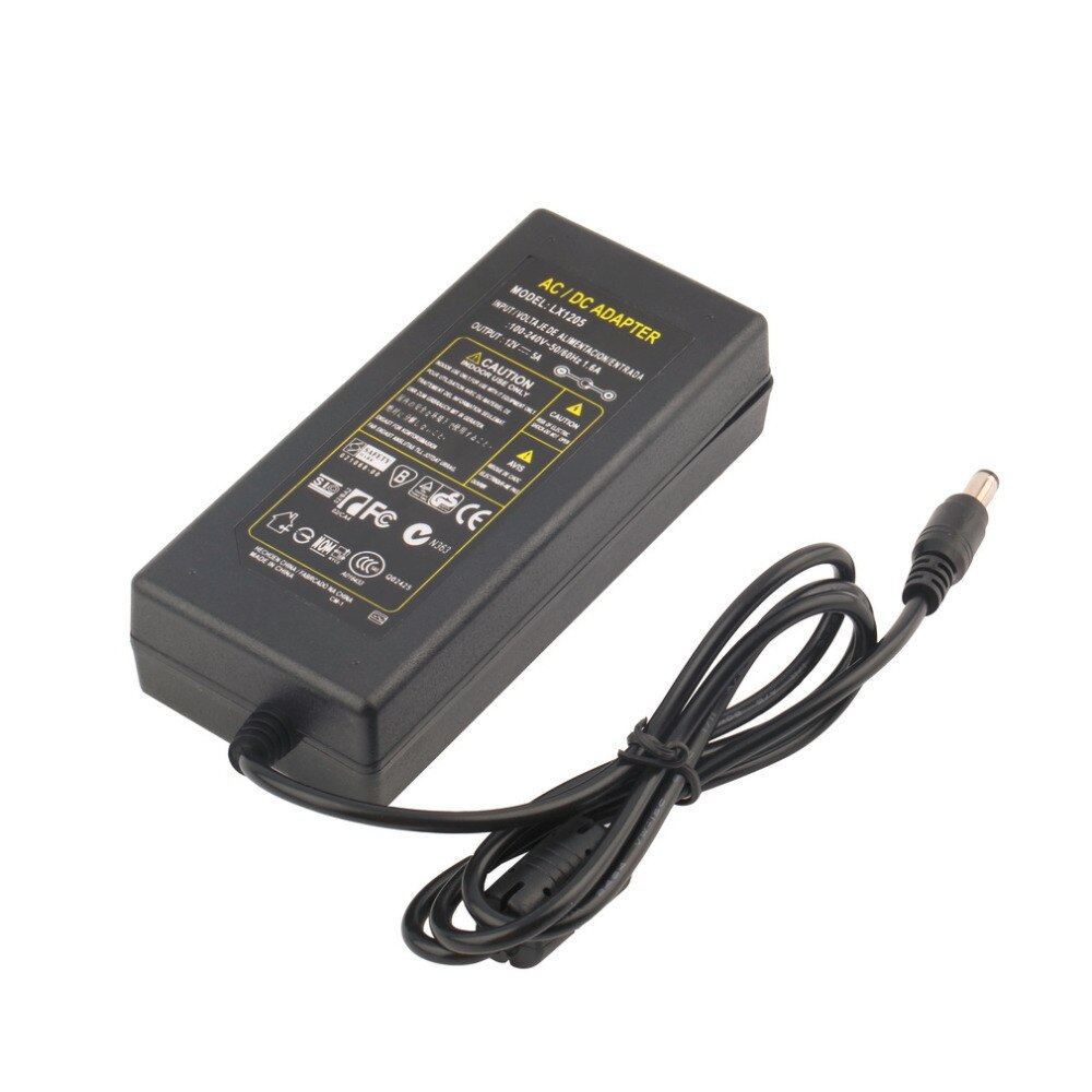 Prix le plus bas adaptateur convertisseur ca pour DC 12V 5A 5.5mm 2.5mm 2.1mm chargeur d'alimentation en alimentation LED pour bande de LED sans fil routeur