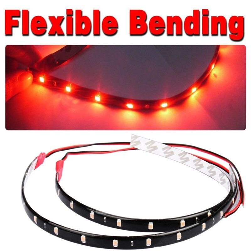 6 Stuks Waterdichte Dc 12V Motor Led Strip Smd Underbody Decoratieve Strip Licht Voor Auto Motorfiets Mooie Decoratieve Zachte lichten: red  light  30cm