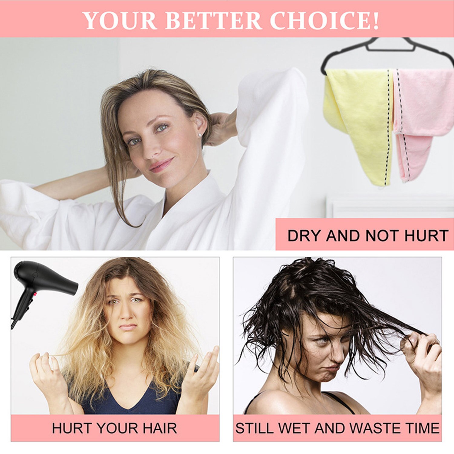 3 szt. W różnych kolorach Super chłonny ręcznik robić włosów z mikrofibry turban skręcać chusta na głowę z guzikiem dla dziewczynek długie włosy szybkoschnący