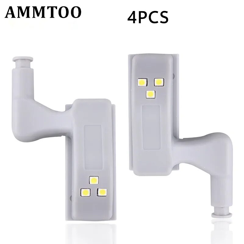 8 piezas universal LED bisagra interior lámpara armario luces de inducción armario sensor luces cocina armario lámpara de noche: Luz cálida