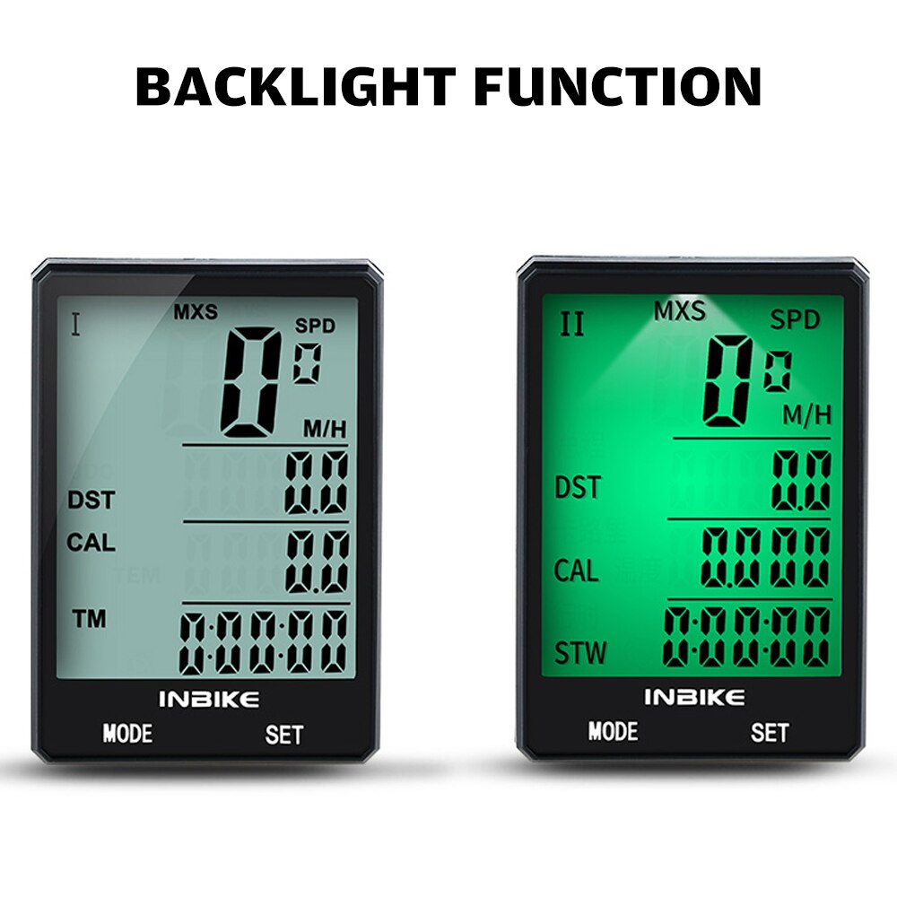 Inbike 2.8 Inch Fiets Draadloze Computer Multifunctionele Regendicht Fiets Kilometerstand Fietsen Snelheidsmeter Stopwatch Backlight Display