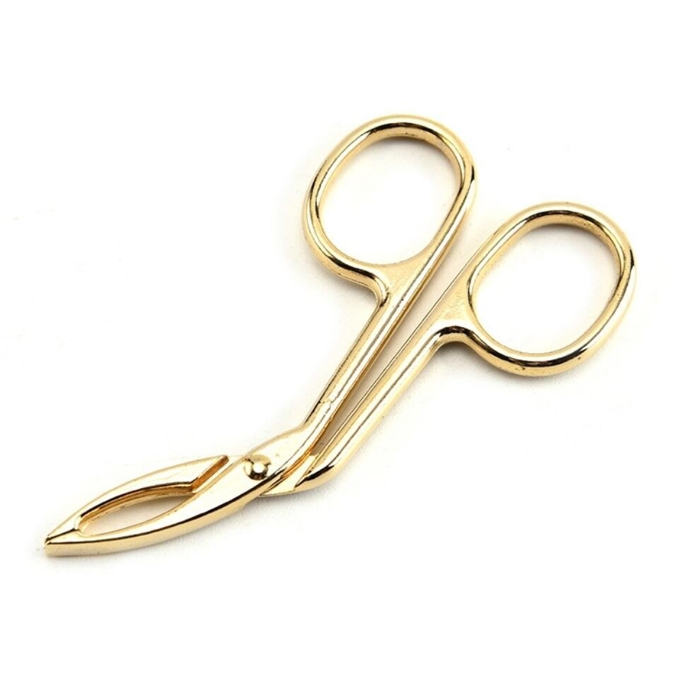 Pince à épiler les sourcils, coudée, ciseaux à Clip, épilateur droit et pointu, outils de beauté et de maquillage: gold