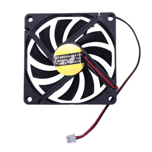 ! 80mm 2 Pin Connector Cooling Fan for Computer Case CPU Cooler Radiator: Default Title