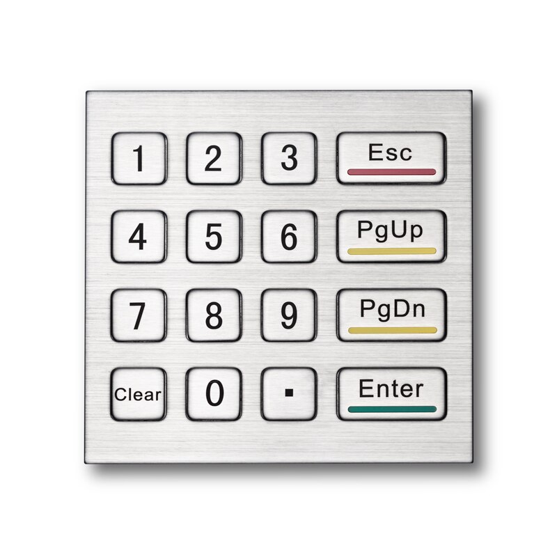 16 schlüssel IP66 Wasserdichte 304 Edelstahl Industrie metall tastatur Robustes Metall Tastatur