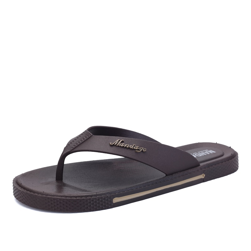 Sommar strand flip flops herr pu tofflor herr svarta lägenheter sandaler herr gummi halkfria badrumsskor chanclas hombre x -183