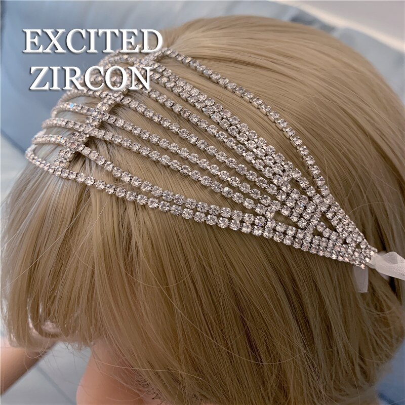 Bling Rhinestone Chain Head Jewelry Wedding For Bridal Beautiful Hairstyles Crystal Hair Accessories