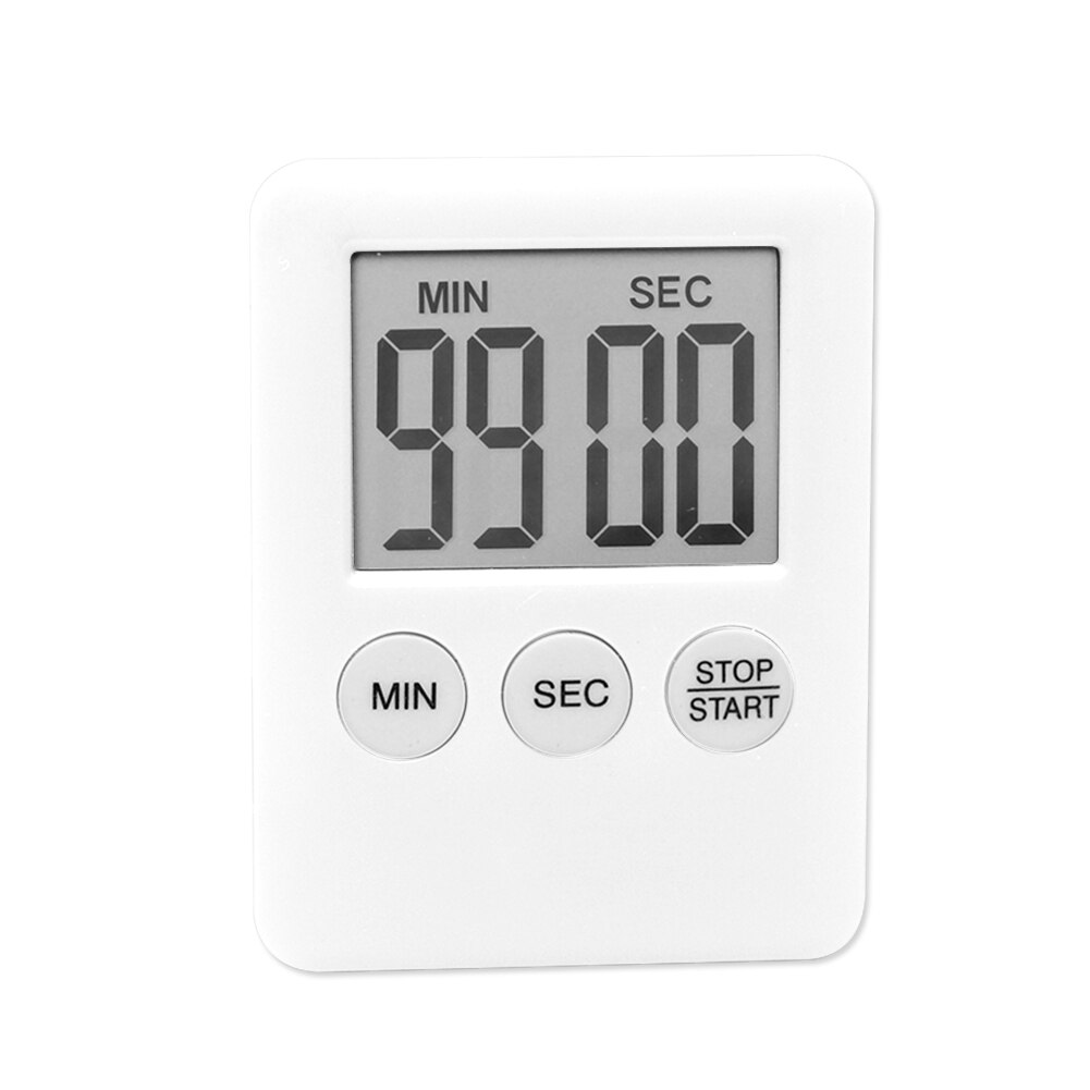 Lcd Digitale Scherm Kookwekker Vierkante Koken Countdown Alarm Magneet Klok DIN889: White