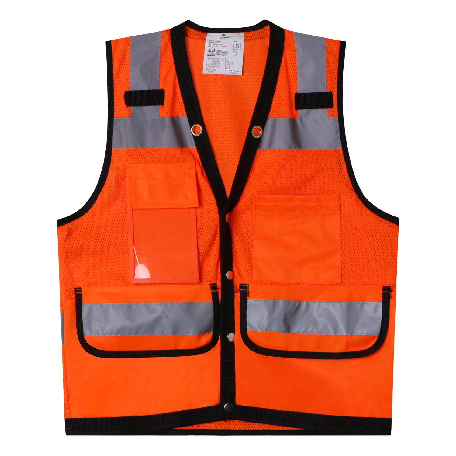 Hi Vis Safety Vest Reflective Surveryor Orange Mesh Safety vest Jacket High visibility work wear
