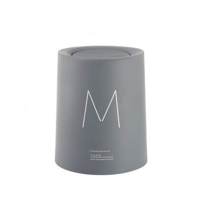 Nordic Style Trash Can Household Waste Box Bin with Lid Cleaning Tool Garbage Basket Bathroom Accessories Home Supplies: gray M / 8L