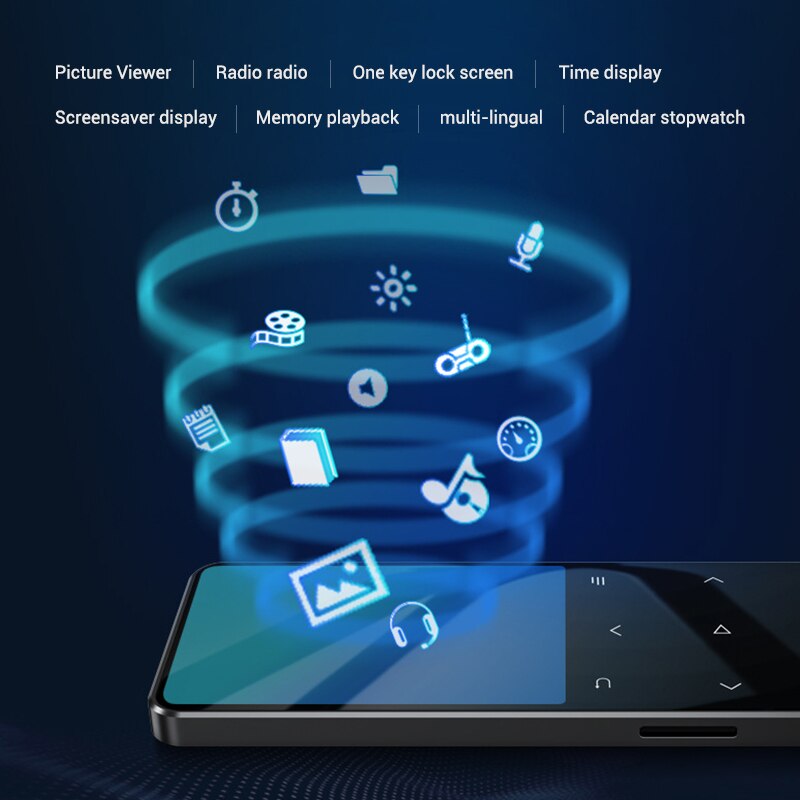 MP3 Player HiFi Lossless Sound Alloy Shell Music Player with E-reading Wireless Bluetooth Connection GK99