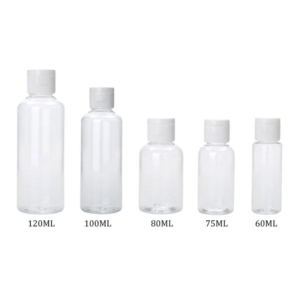 Flacon Vide Plastique 60ml/75ml/80ml/100ml/120ml Makeup Bottles For Liquid Cap Empty Lotion Plastic Cream Flip C0O4