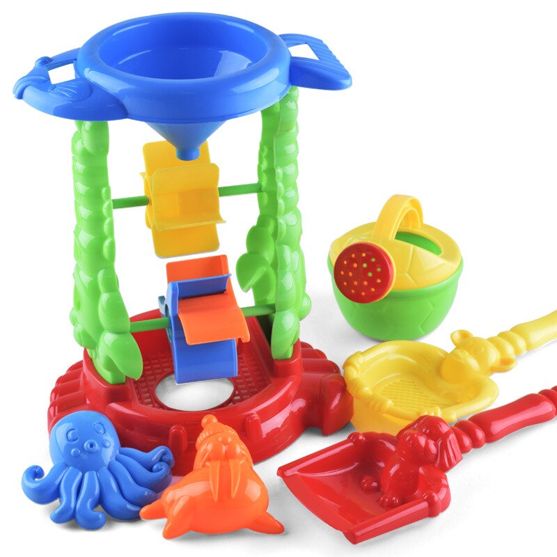 6 Pz/set Spiaggia Giocattolo Del Bambino Set Clessidra Scavo di Sabbia Strumento di Gioco Set Genitore-bambino Giocattoli Interattivi Per Bambini All&#39;aperto di Dragaggio strumenti