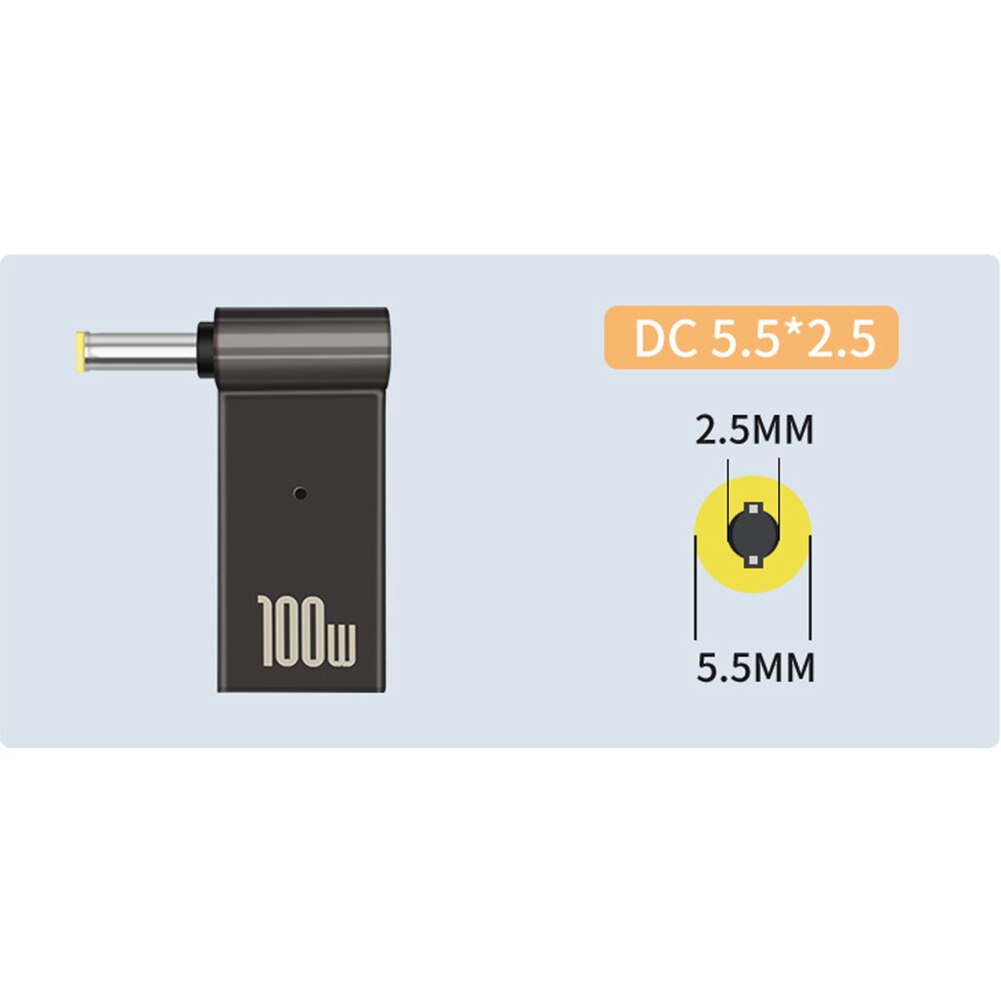 PD 100W szybka wtyczka ładowania rodzaj USB C żeńskie gniazdo gniazdo do 4.5x3.0 4.0x1.7 5.5x2.1 5.5x2.5 7.4x5.0 4.0x1.35 mężczyzna konwerter wtyczki: 5.5x2.5mm