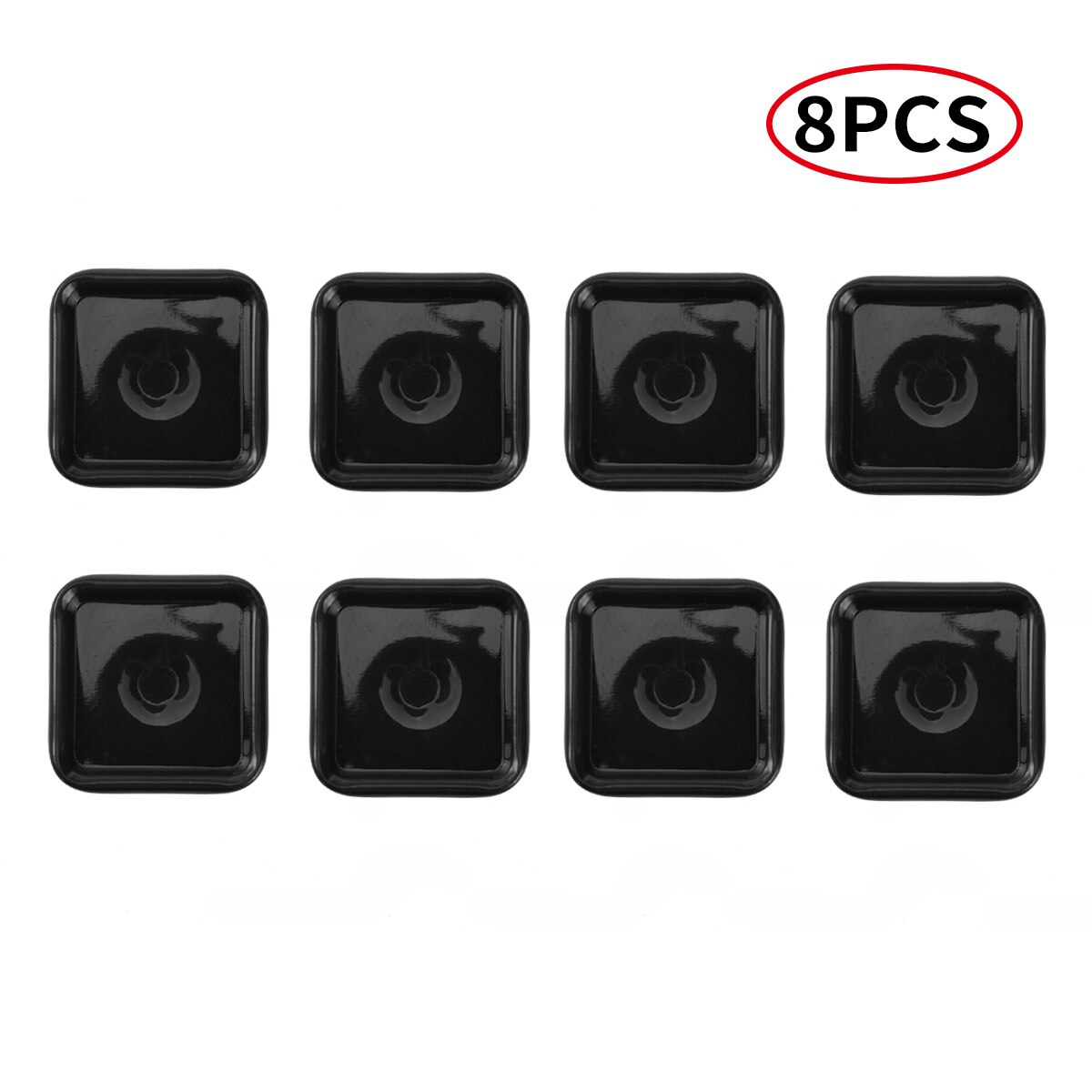8 stuks tafelstoel wieltjes bekers meubelvoetjes bescherm viltjes antislip kast bureau poten inzetstukken pluggen met tapijtbodem: Zwart c vierkant
