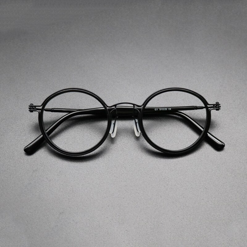 Vintage Titanium Brillen Frame Mannen Ronde Bijziendheid Bril Vrouwen Retro Optische Luxe Brilmontuur Brillen: Style2 T2