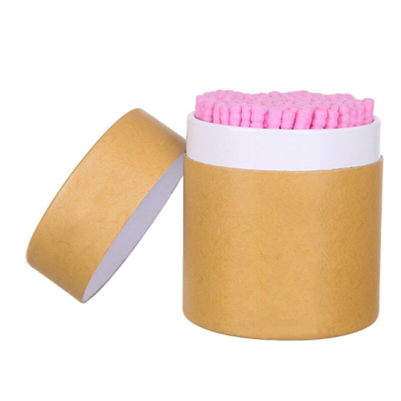 Bamboe Wattenstaafje Houten Sticks Zachte Wattenstaafjes Schoonmaken van Oor Tampons Microbrush Pampons Gezondheid Schoonheid 200 stks/doos: Pink-200PCS