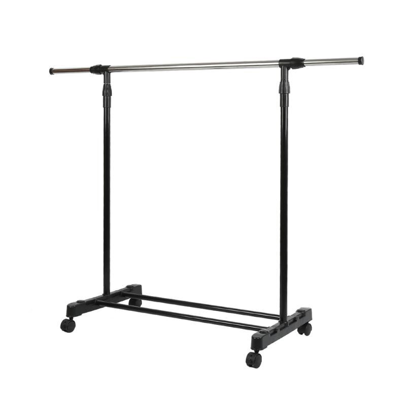 Colgador retráctil de acero inoxidable para colgar ropa, riel portátil de hierro forjado ajustable, estante de almacenamiento de 4 rollos de plástico pintado, HWC: Default Title
