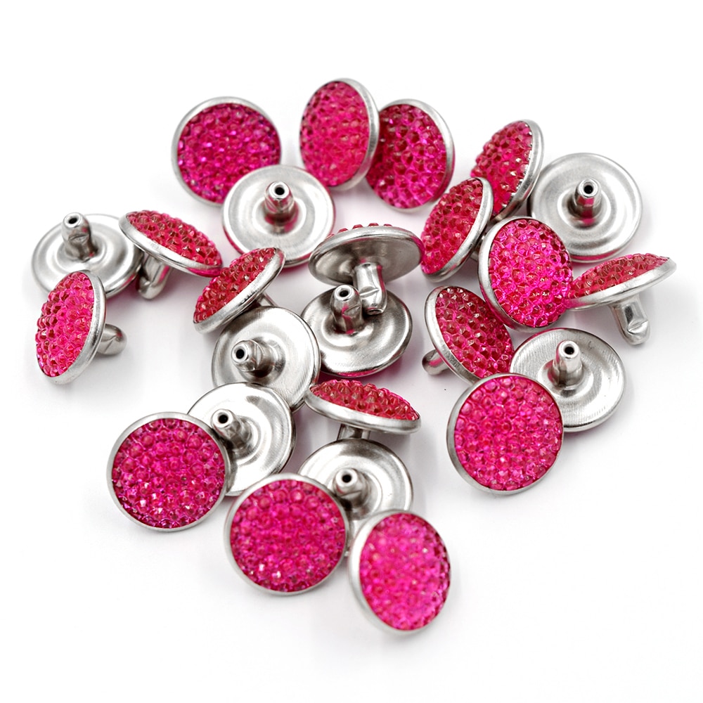 50 Sets Duplex Kleding Nail Metalen Klinknagels Kleding &amp; Accessoires Acryl Diamant Knoppen Metalen Spikes Nail Snaps