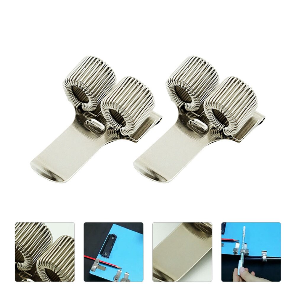 2 pièces Porte-Stylo Avec Ressort réglable Pratique Double Stylo Support De Stockage