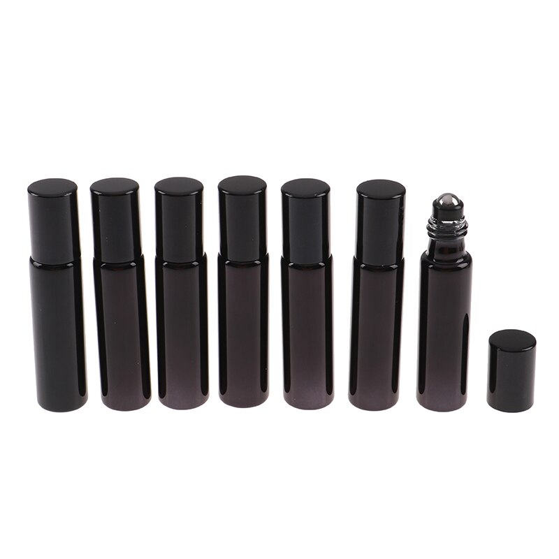7 pièces/ensemble 10ml Mini rouleau de verre de parfum vide sur bouteille huile essentielle rouleau bouteilles Portable Mini bouteille: bk1