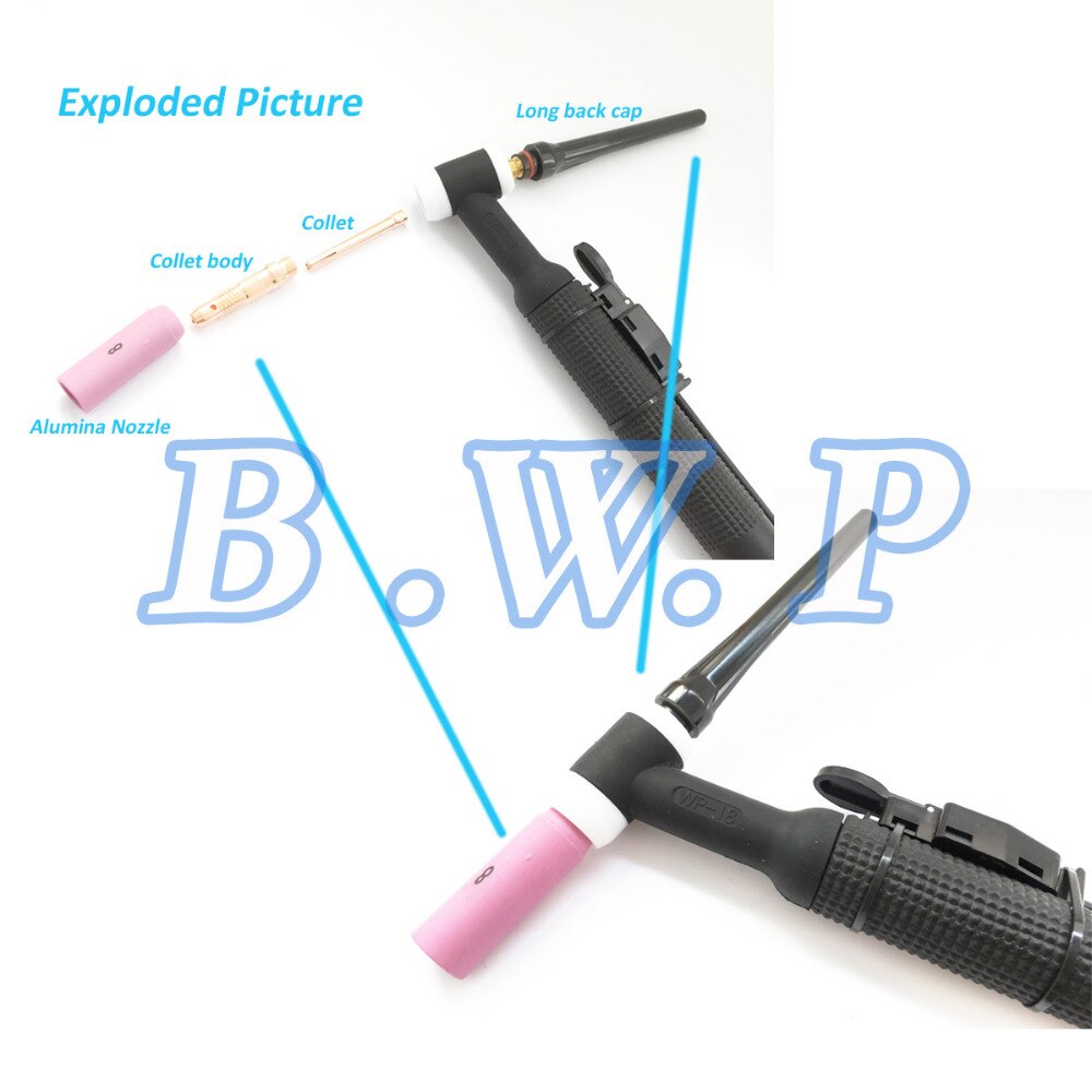 Torche De Soudage TIG Refroidie à L'Eau 350A - Modèle WP-18K-25 - Longueur 25 Pieds (7,6 M) - Marque RIVERWELD