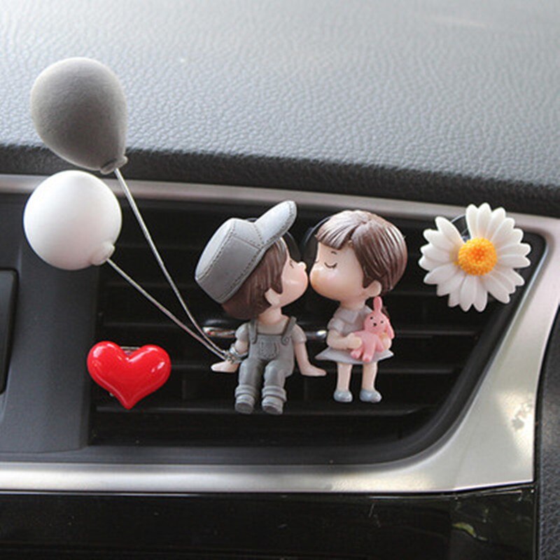 Creatieve Schattige Paar Ballon Auto Airconditioning Parfum Clip Aroma Auto Air Outlet Frisser Tyure Decoratie: Rood