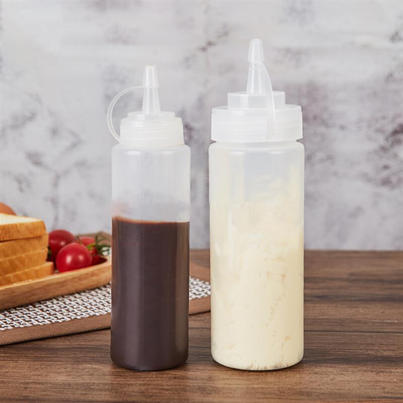 Oil Bottle Ketchup Squeeze Bottle With Cap Plastic Cake Decorating Tool Baking Dessert Condiment Dispenser Bottle 240/360/450ml