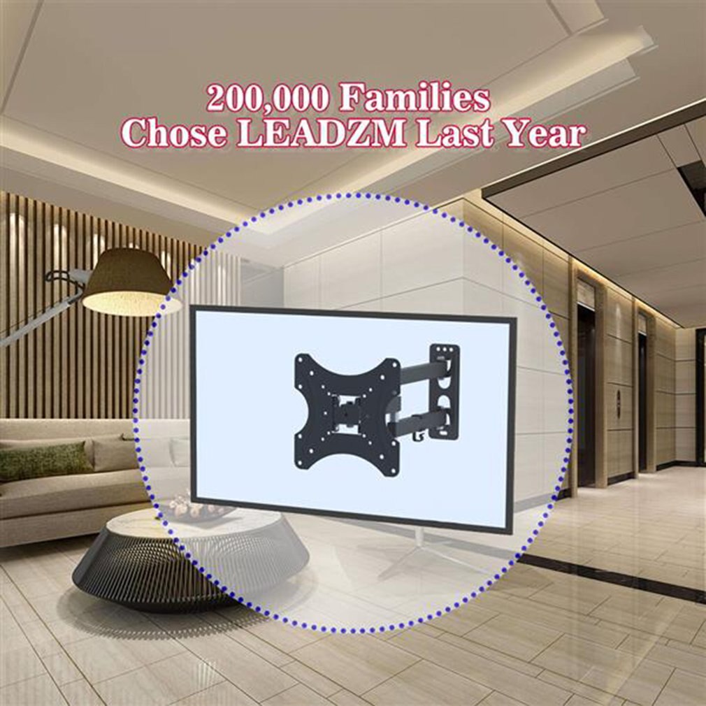 10Kg Verstelbare 14-27 Inch Tv Muurbeugel Flat Panel Tv Frame Ondersteuning 15 Graden Tilt Met kleine Sleutel Voor Led Monitoring