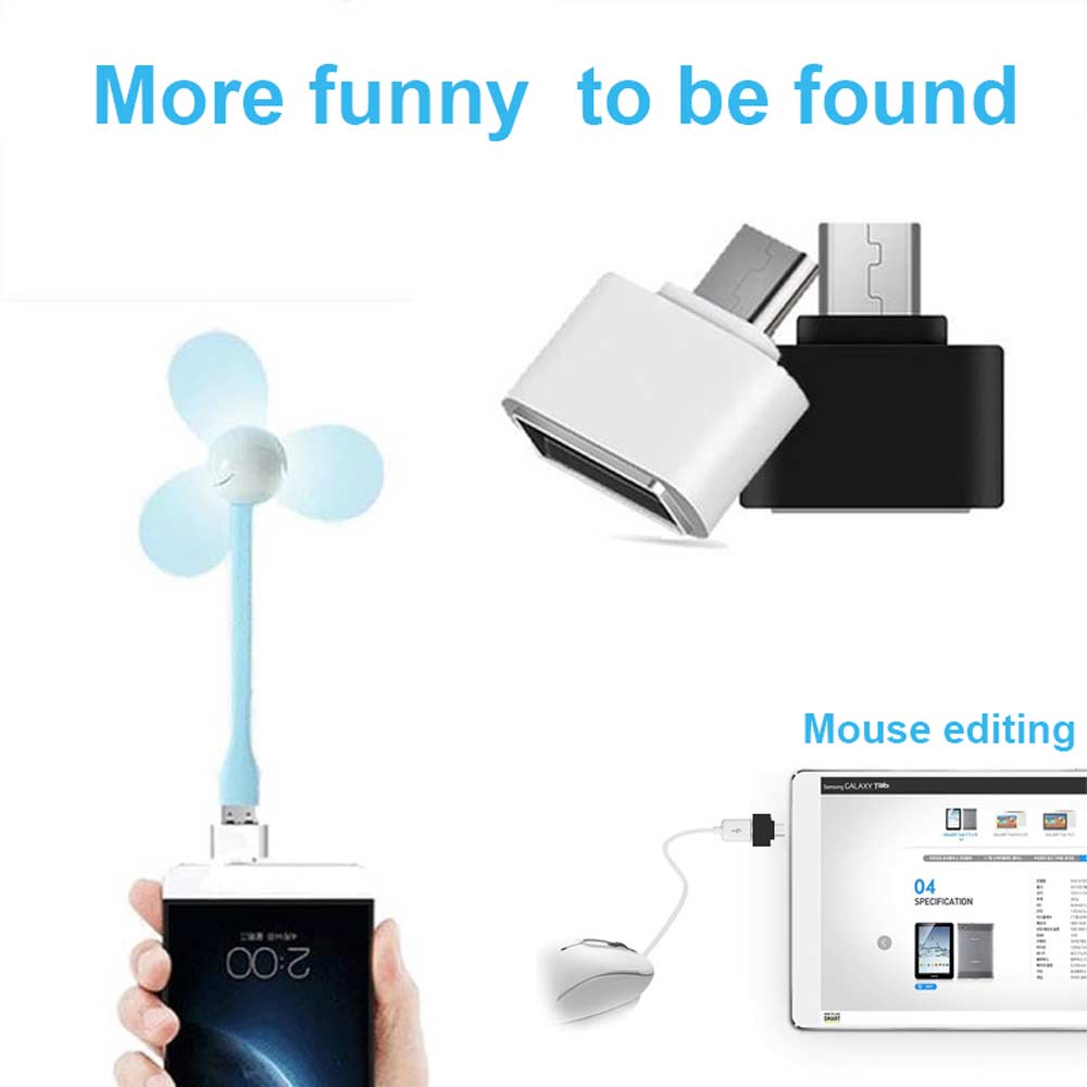 2pc otg usb-sovitin usb-mikrokaapeli muunnin pendriveille usb-muistitikku puhelimeen hiiri näppäimistö usb-laite