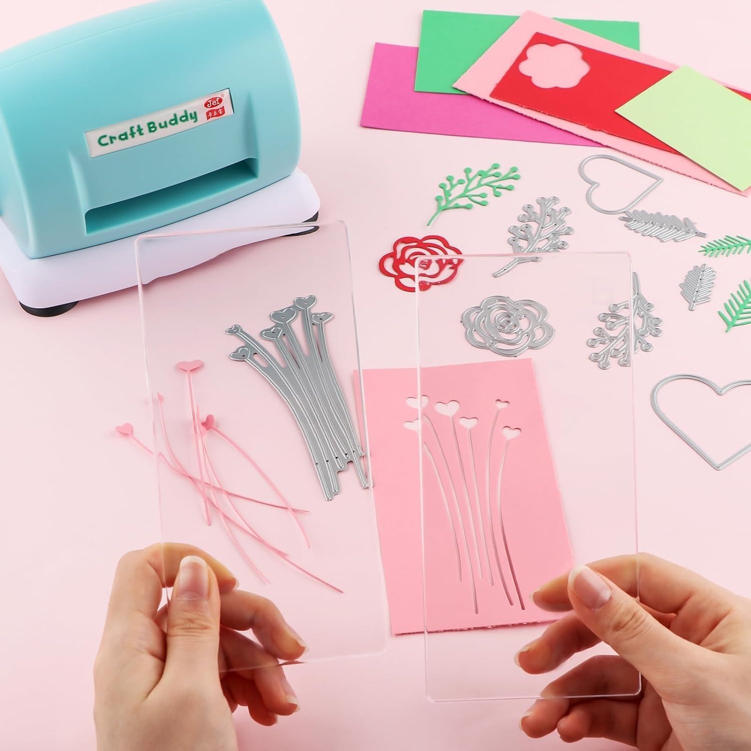 Stanzmaschine, manuelle Prägemaschine für Scrapbooking-Anlasser, Stanzformen, PräGen, Papier, Karten, Basteln, Scrapbooking