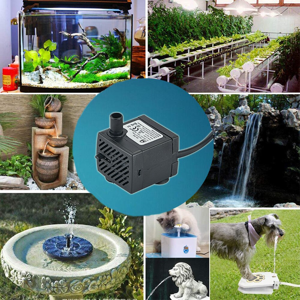 3W 110V/240V Mini Water Features Pump Submersible Water Outdoor Fountain Water Pump Home Décor Fountain Pump