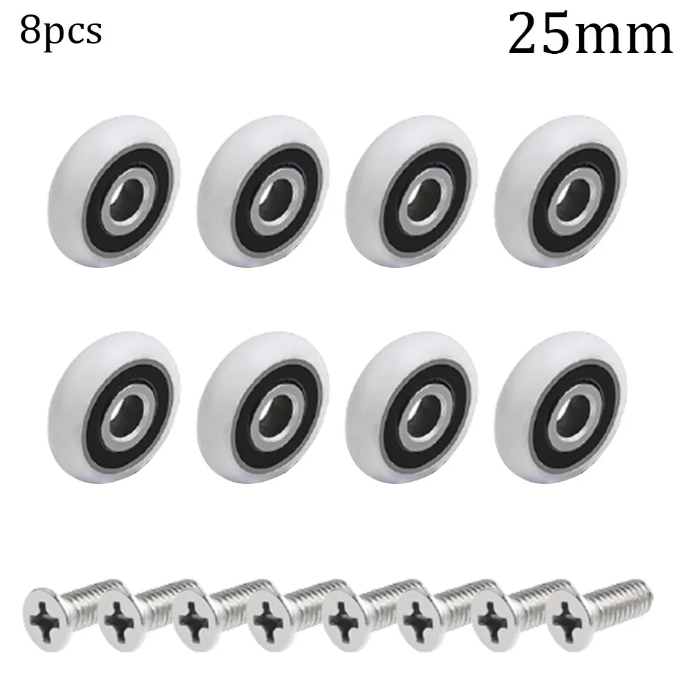 8 Stuks Douchedeur Roller Op Lagers Bad Kast Runner Wielen 19/23/25 Mm Katrol Schuifdeur kledingkast Koffer Meubels Thuis: Rood